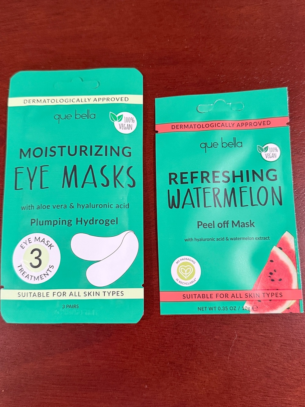 Que Bella Moisturizing Eye Masks in Teal - Plumping Hydrogel